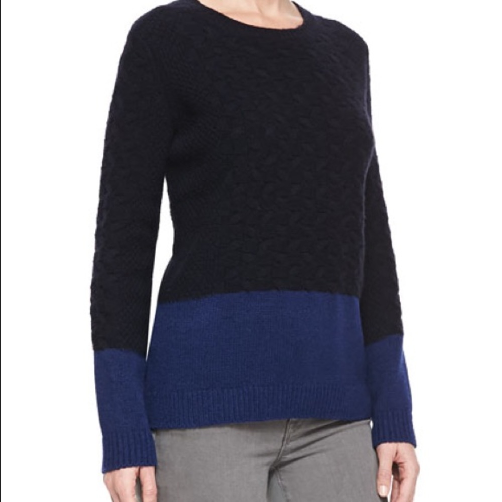 Vince colorblock cable-knit sweater. Size large